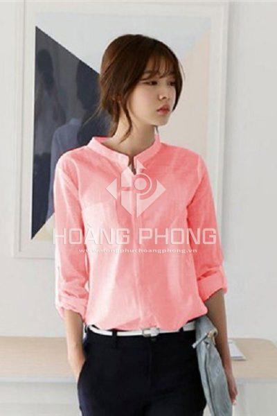 Đồng phục công sở – Áo sơ mi nữ màu hồng tay dài Đồng phục công sở – Áo sơ mi nữ màu hồng tay dài